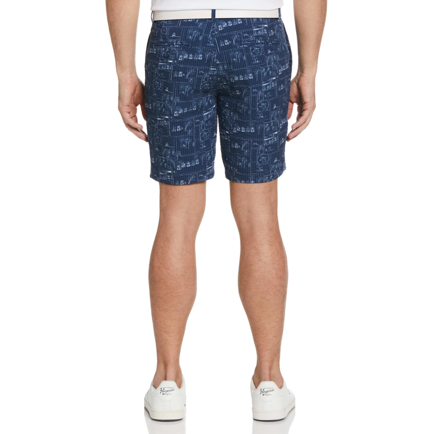 Original Penguin Beach Club Print Seersucker 8" Golf Shorts 2 Original Penguin Beach Club Print Seersucker 8" Golf Shorts - Image 2