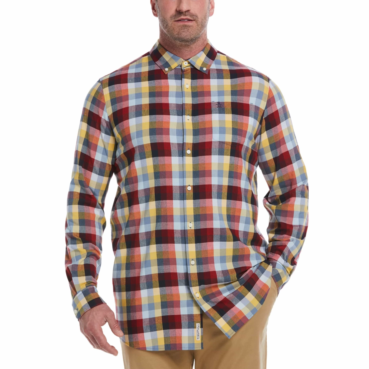 Original Penguin Big & Tall EcoVero™ Woven Plaid Stretch Shirt 1 Original Penguin Big & Tall EcoVero™ Woven Plaid Stretch Shirt
