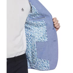 Original Penguin Blue Plaid Linen Blend Chambray Blazer 7 Original Penguin Blue Plaid Linen Blend Chambray Blazer -Original Penguin Store Blue Plaid Linen Blend Chambray Blazer Original Penguin 4 scaled