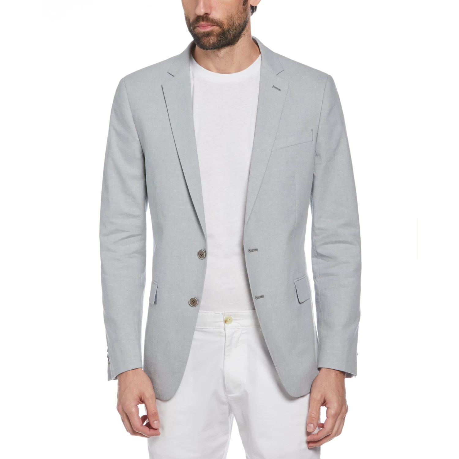 Original Penguin Green Plaid Linen Blend Chambray Jacket 3 Original Penguin Green Plaid Linen Blend Chambray Jacket - Image 3