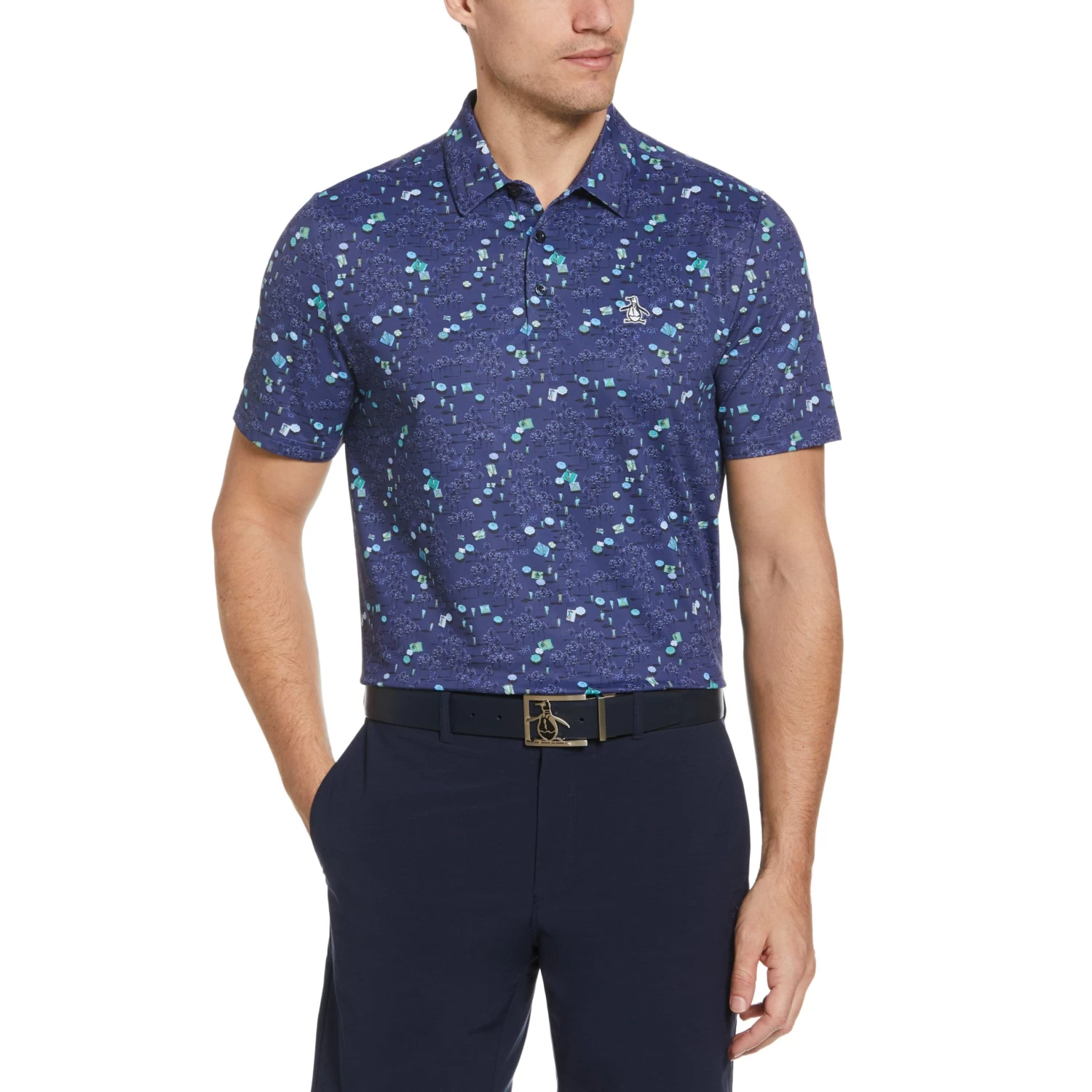 Original Penguin Pete In The Park Print Golf Polo 1 Original Penguin Pete In The Park Print Golf Polo