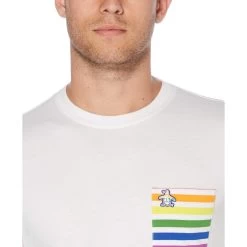 Original Penguin Pride Rainbow Stripe Pocket T-Shirt 5 Original Penguin Pride Rainbow Stripe Pocket T-Shirt -Original Penguin Store Pride Rainbow Stripe Pocket T Shirt Original Penguin 3