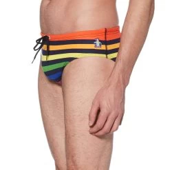 Original Penguin Pride Rainbow Stripe Swim Brief 5 Original Penguin Pride Rainbow Stripe Swim Brief -Original Penguin Store Pride Rainbow Stripe Swim Brief Original Penguin 3