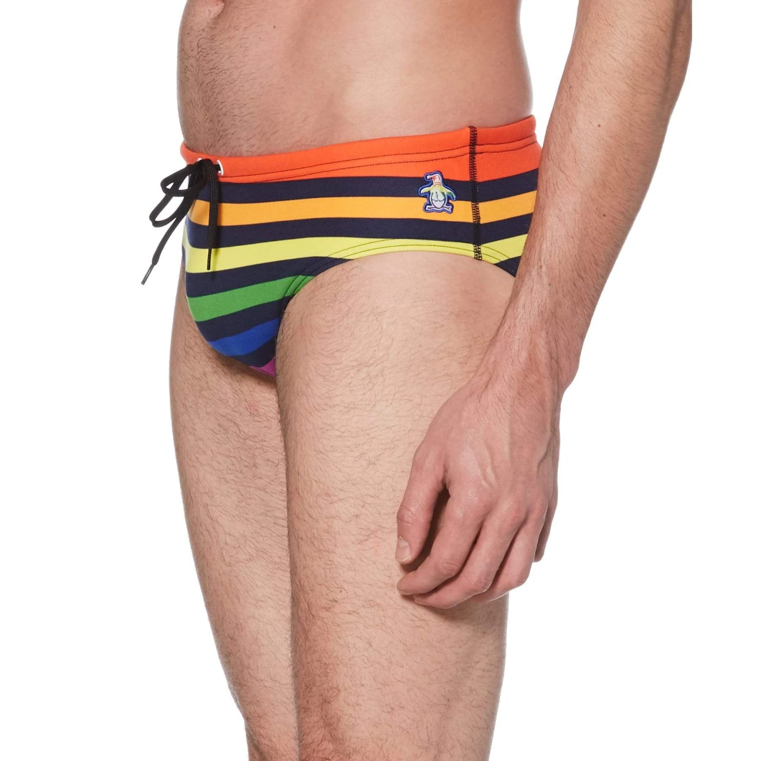Original Penguin Pride Rainbow Stripe Swim Brief 3 Original Penguin Pride Rainbow Stripe Swim Brief - Image 3